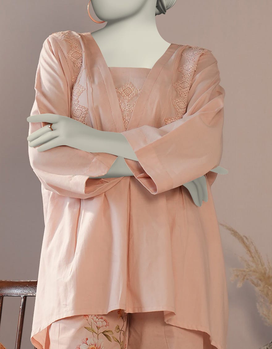 PEACH DOBBY DYED CO-ORD SET