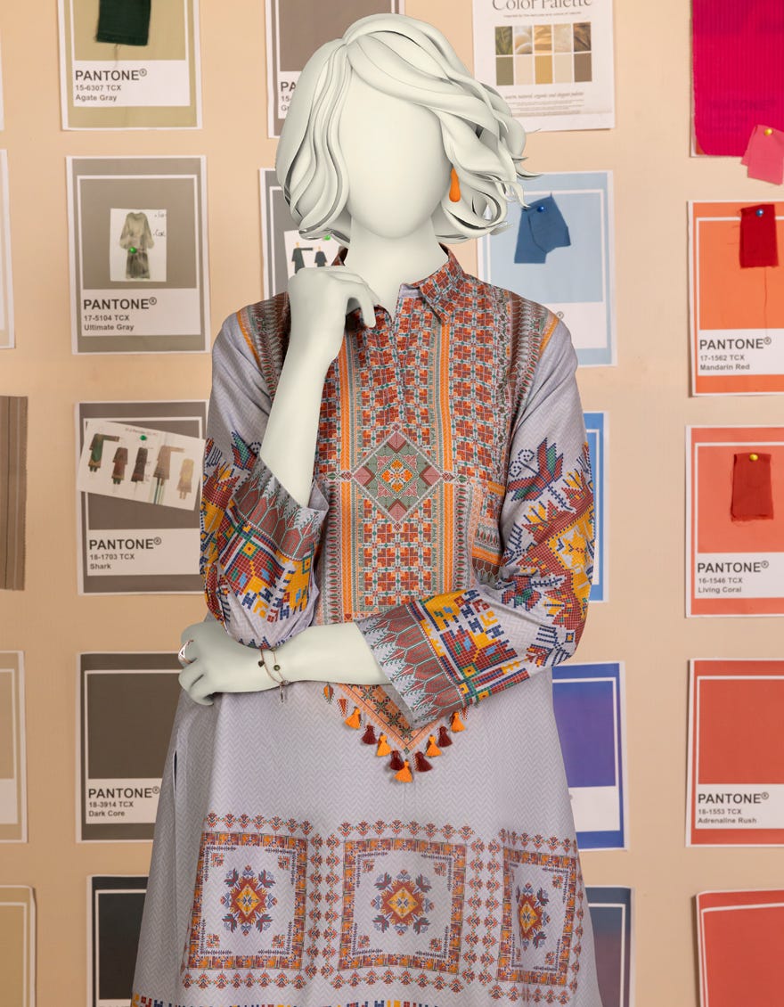 GREY LAWN DIGITAL PRINTED CO-ORD SET