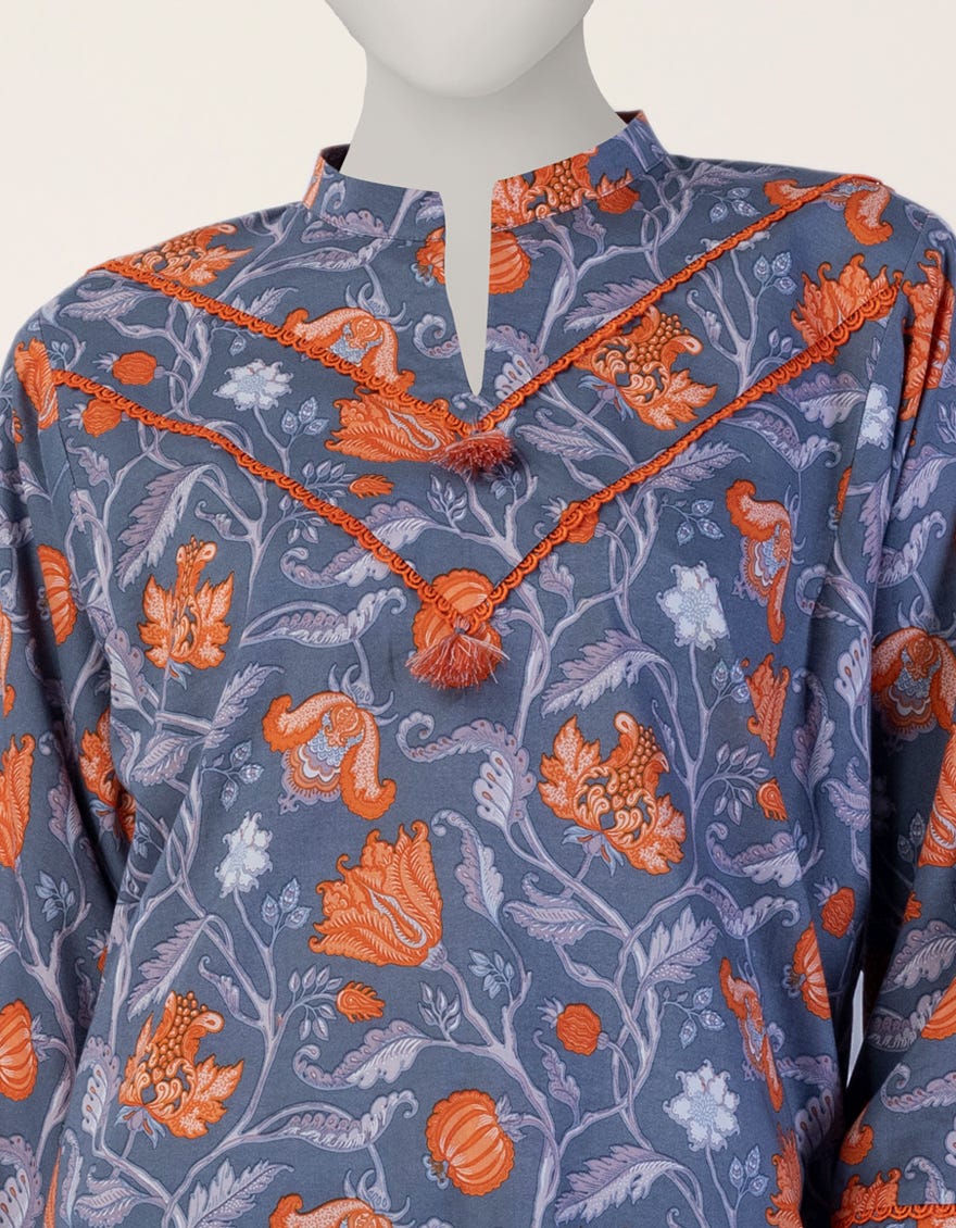GREY PRINTED LIMINAL UNSTITCHED 2PC