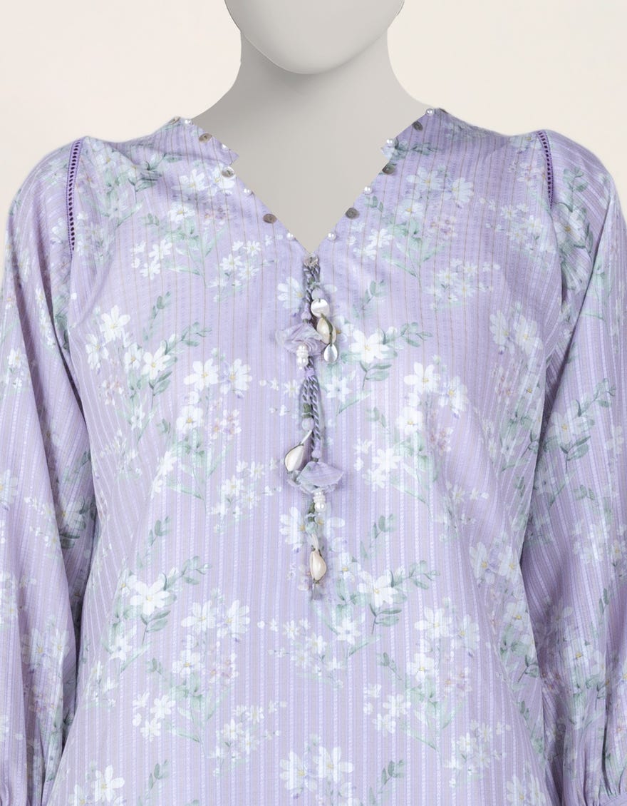 LILAC DIGITAL PRINTED DOBBY UNSTITCHED 2PC