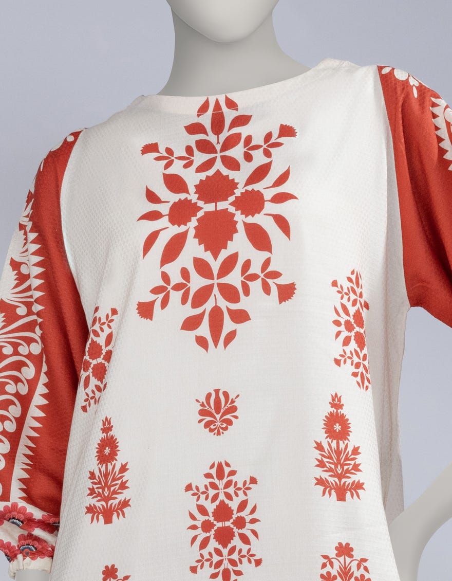 ORANGE DOBBY DIGITAL PRINTED CO-ORD SET