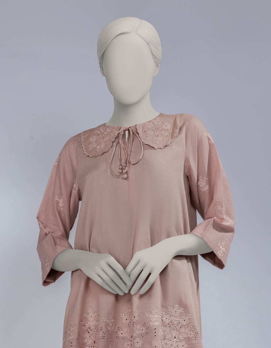 PINK LAWN SCHIFFLI CO-ORD SET