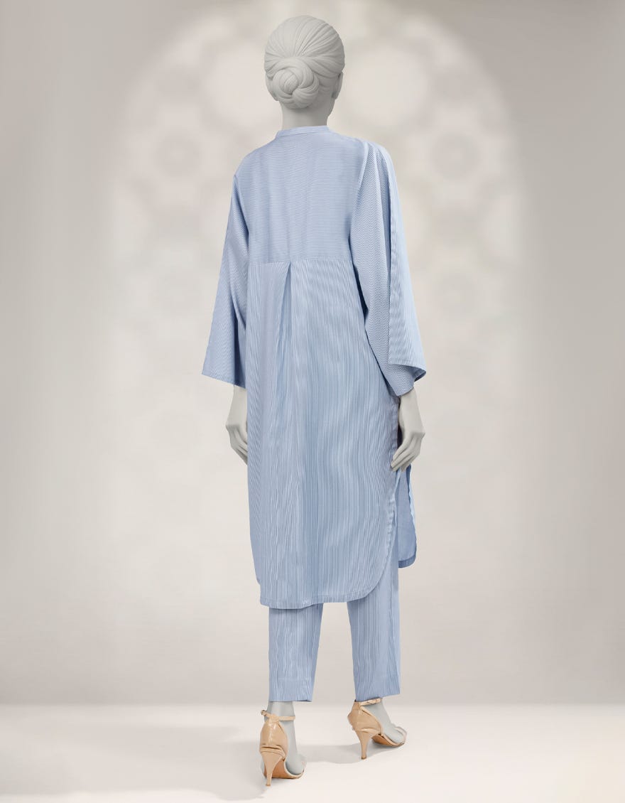 BLUE TEXTURED CO-ORD SET