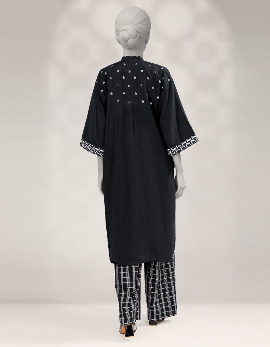 BLACK DOBBY DYED CO-ORD SET