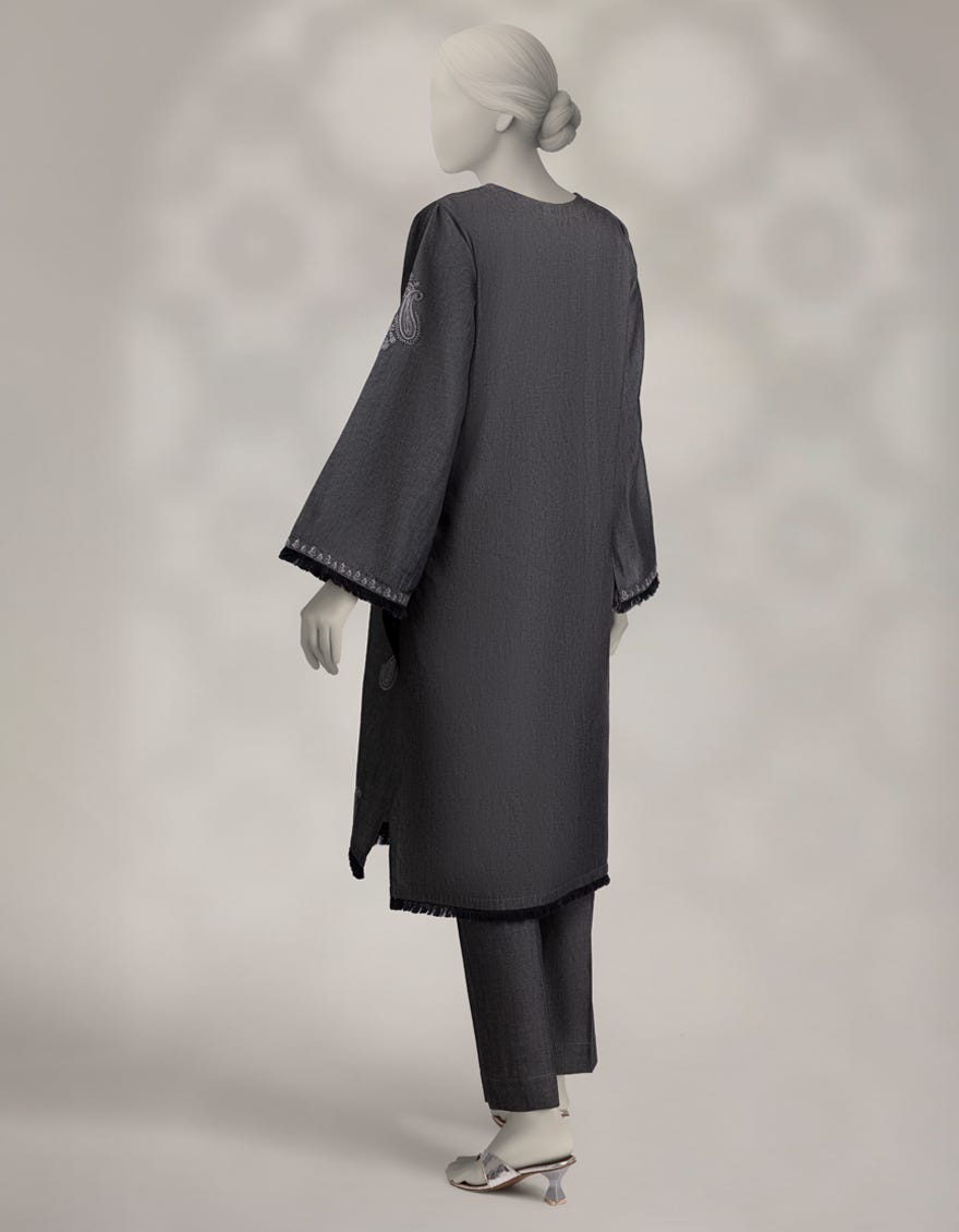 BLACK DENIM DYED CO-ORD SET