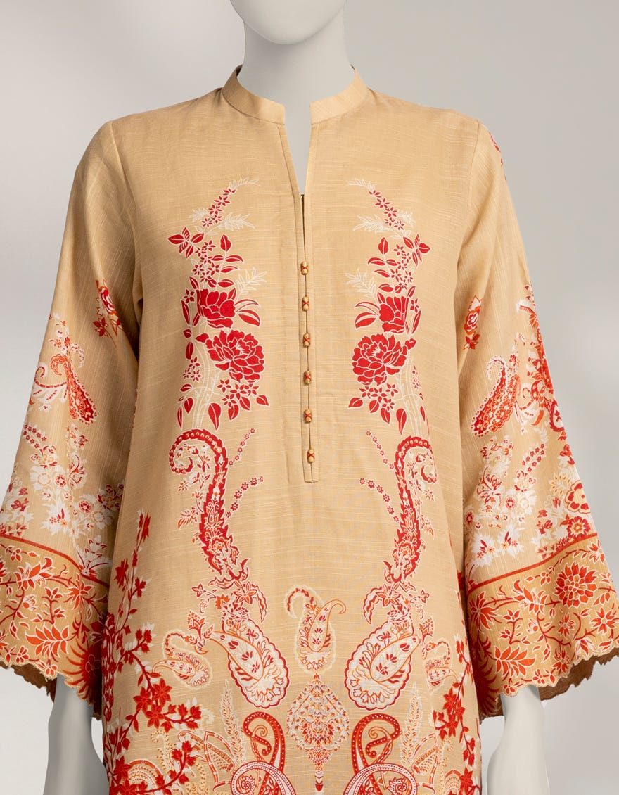MULTICOLOR KHADDAR PRINTED UNSTITCHED 2PC