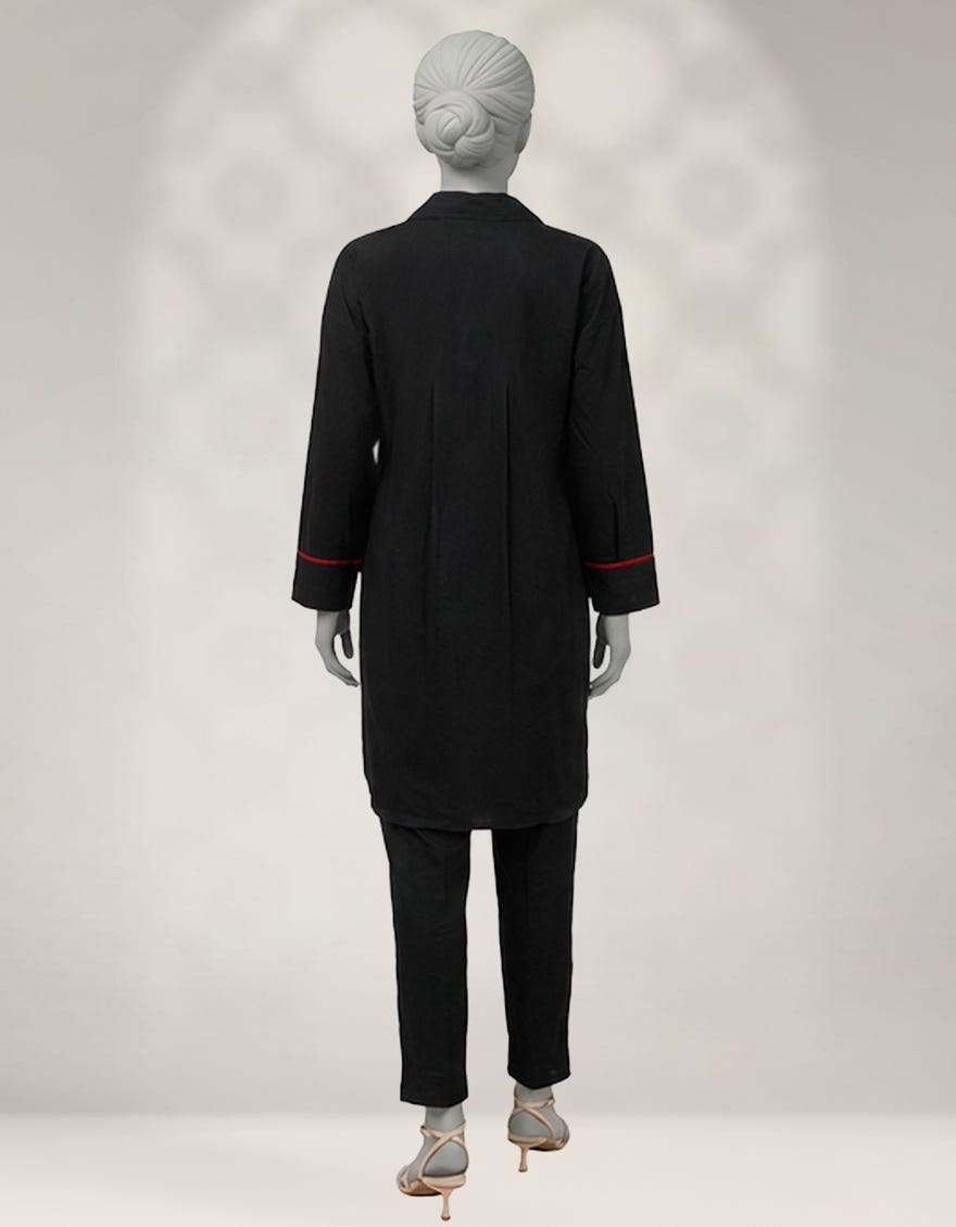 BLACK CAMBRIC DYED CO-ORD SET