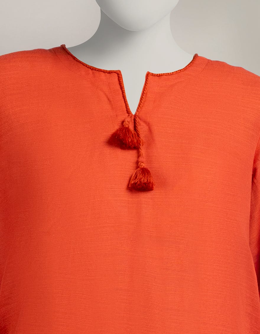ORANGE KHADDAR DYED CO-ORD SET