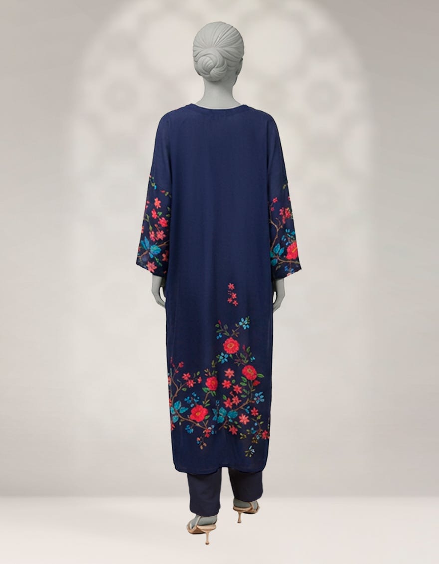 BLUE GEORGETTE DIGITAL PRINTED CO-ORD SET