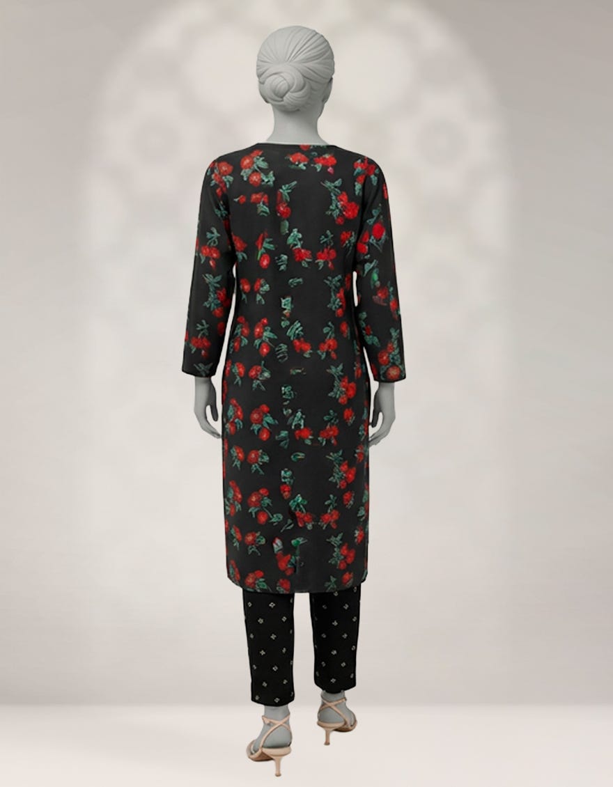 BLACK CAMBRIC EMBROIDERED CO-ORD SET
