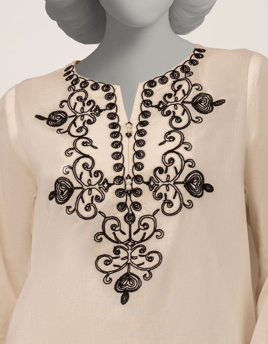 OFF WHITE LAWN EMBROIDERED CO-ORD SET