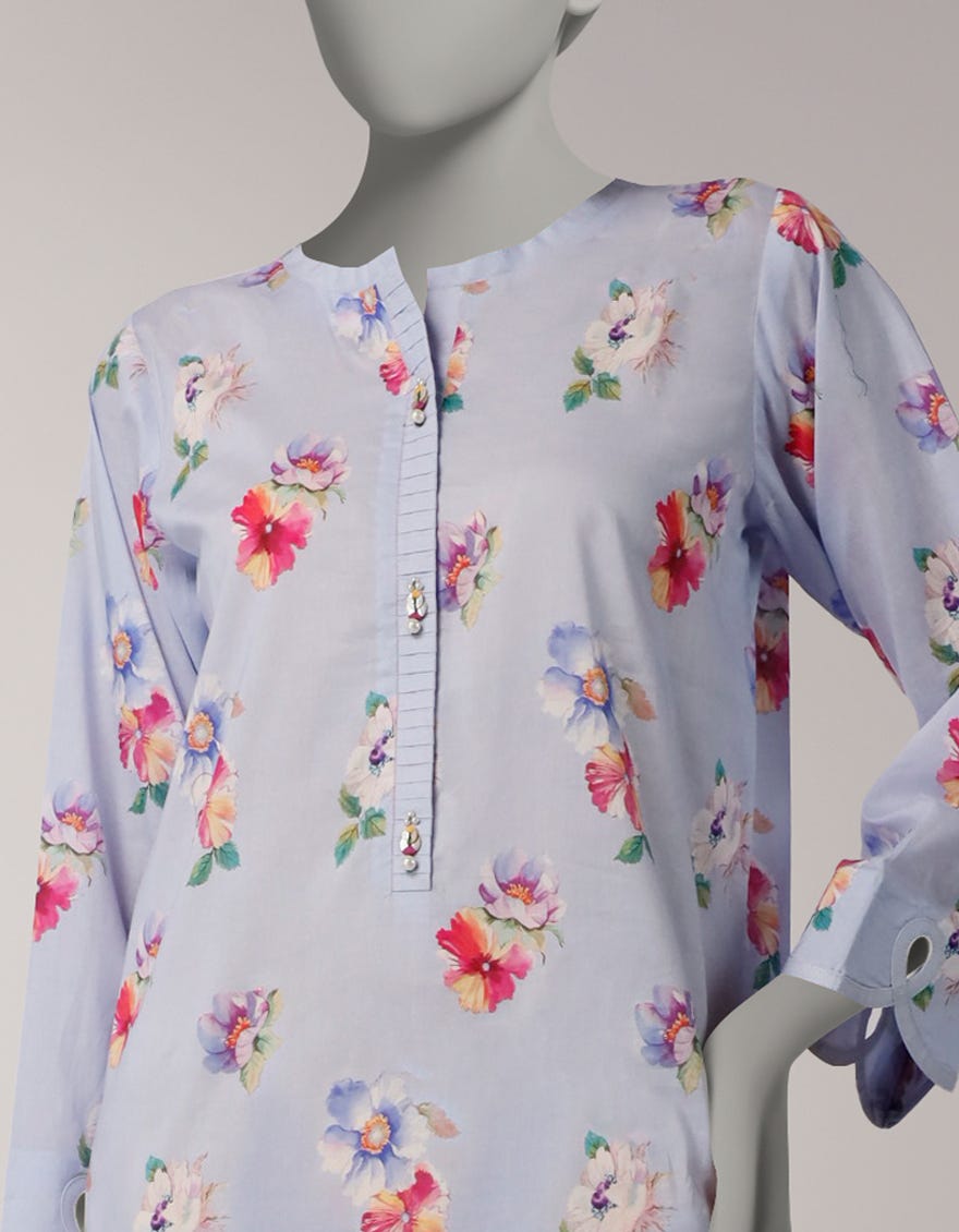 BLUE LAWN DIGITAL PRINTED UNSTITCHED 2PC
