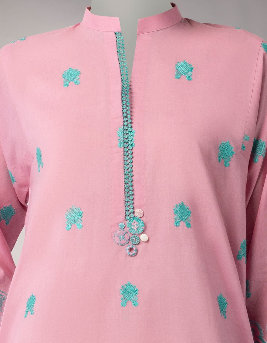 PINK LAWN EMBROIDERED UNSTITCHED 2PC
