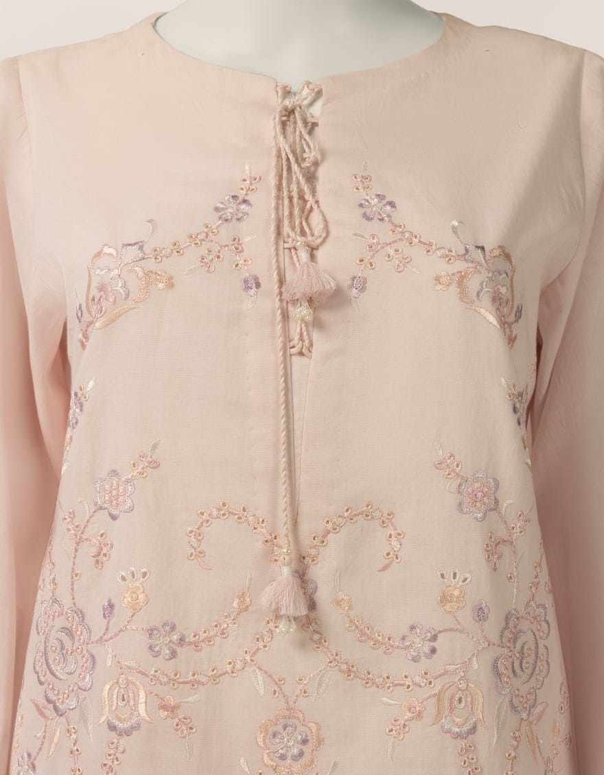 PINK LAWN SCHIFFLI CO-ORD SET