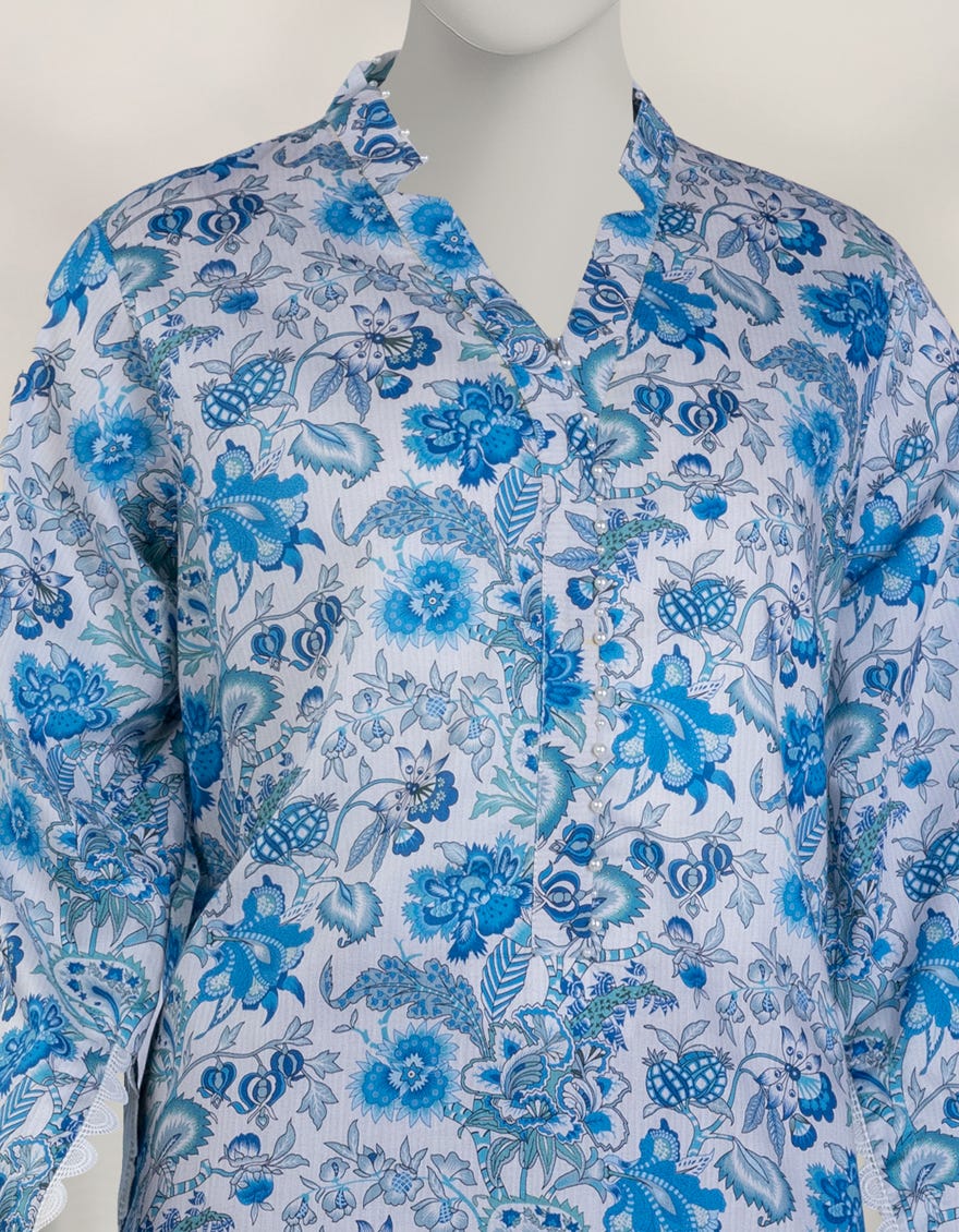 WHITE CAMBRIC DIGITAL PRINTED UNSTITCHED 1PC