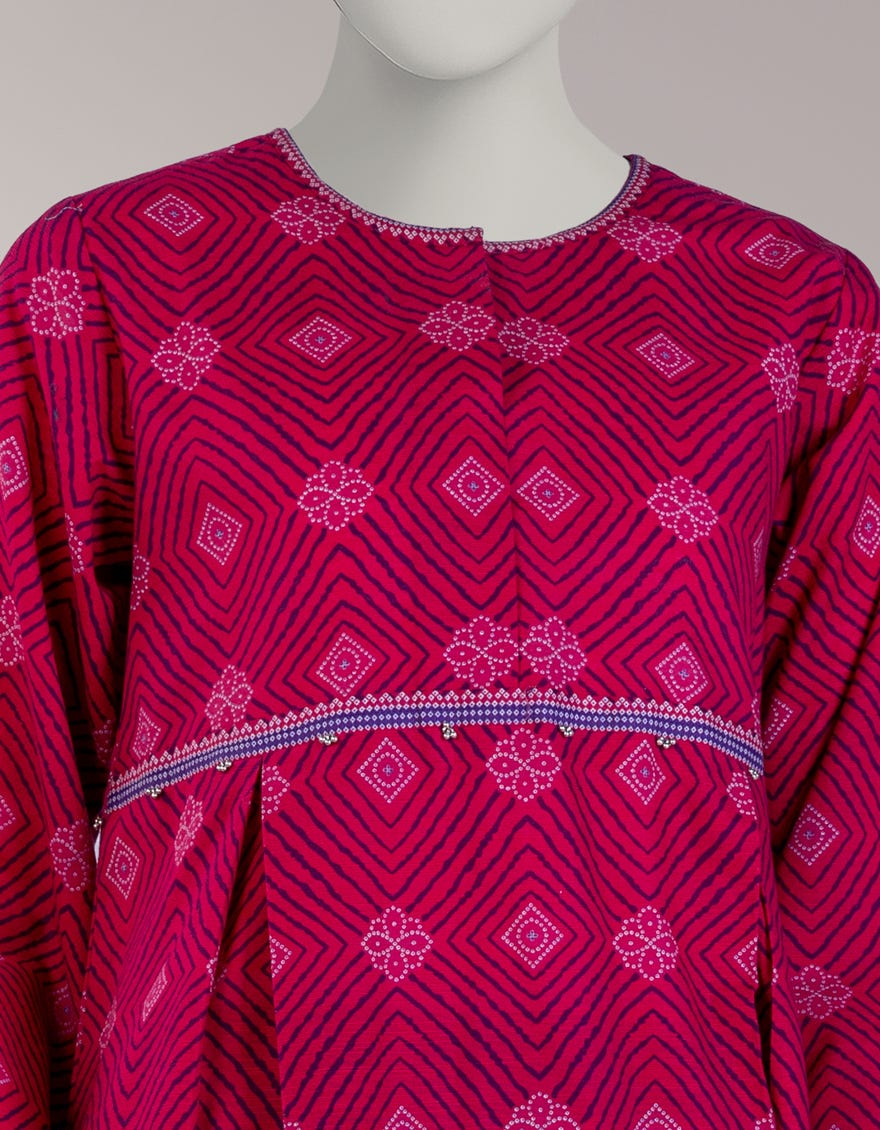 PINK LIGHT KHADDAR PRINTED UNSTITCHED 1PC