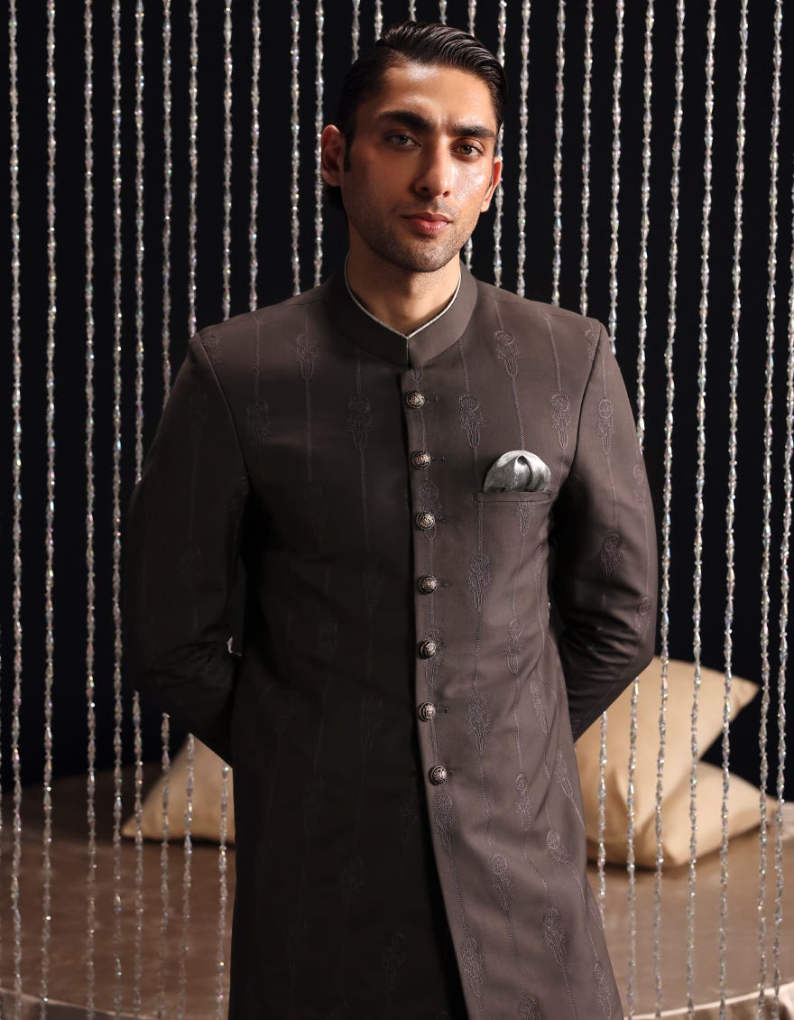 GREYISH GREEN SHERWANI