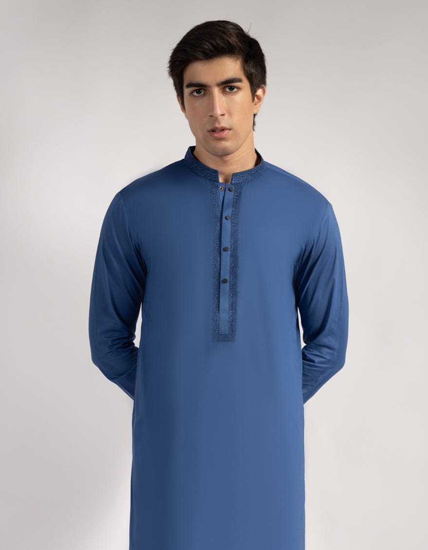 BLUE COTTON KURTA