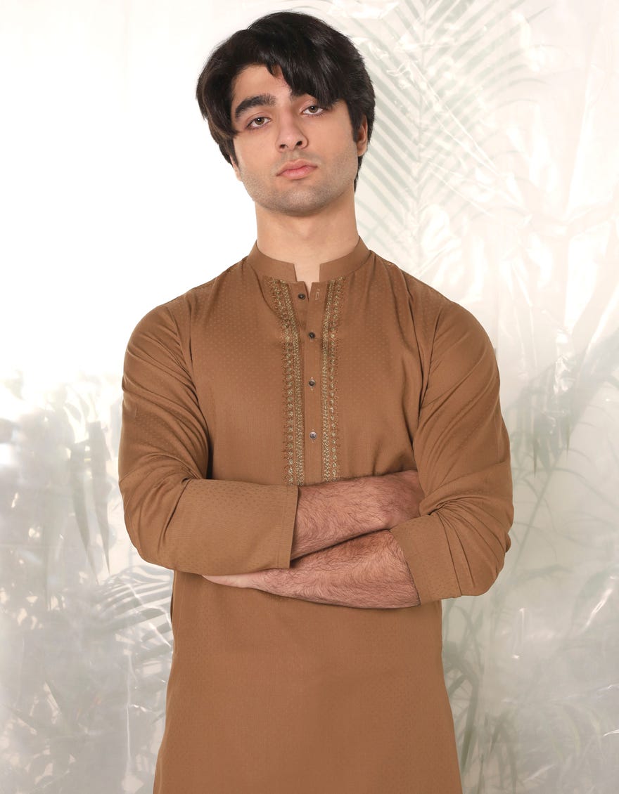 BROWN BLENDED KURTA | JTK-A-34767