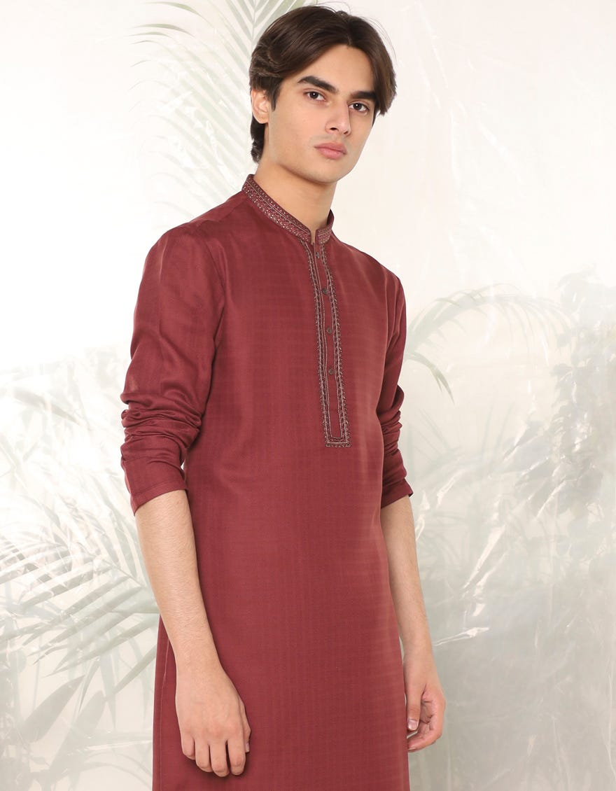 LEAF BROWN COTTON KURTA | JTK-A-39137