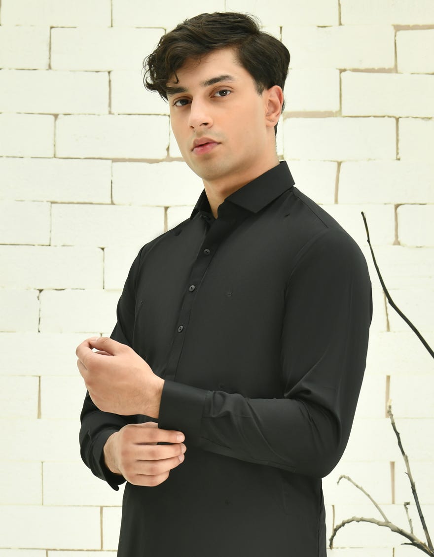Black Blended Kameez Shalwar