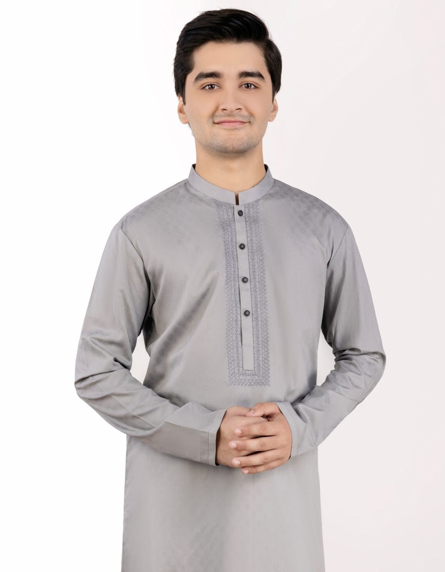 GREY COTTON KURTA | JTK-S-46160