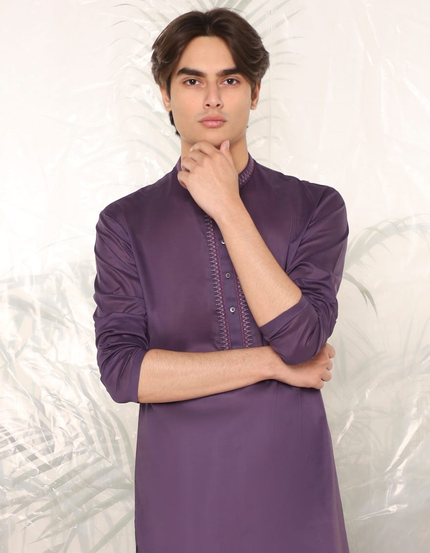 PURPLE COTTON KURTA | JTK-S-46354