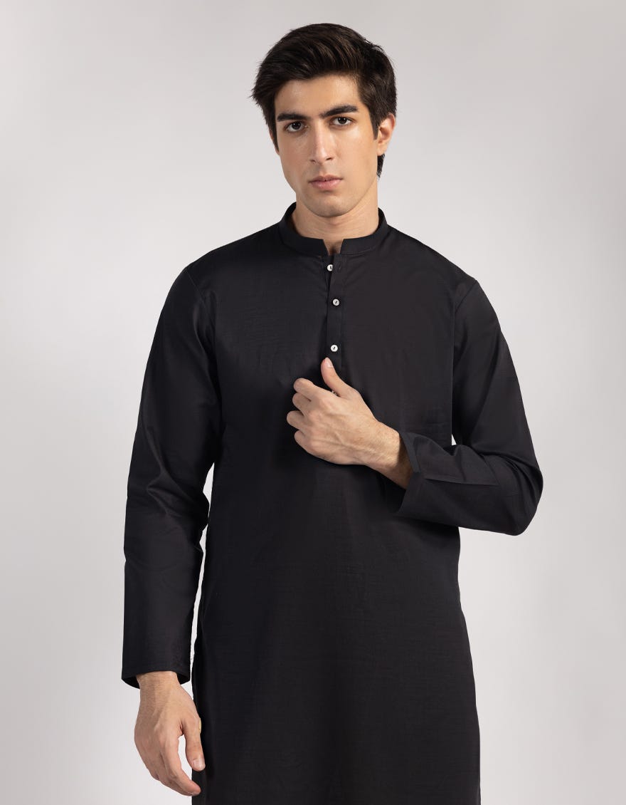 BLACK COTTON KURTA