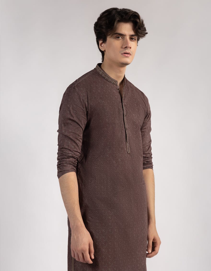 MAROON COTTON KURTA