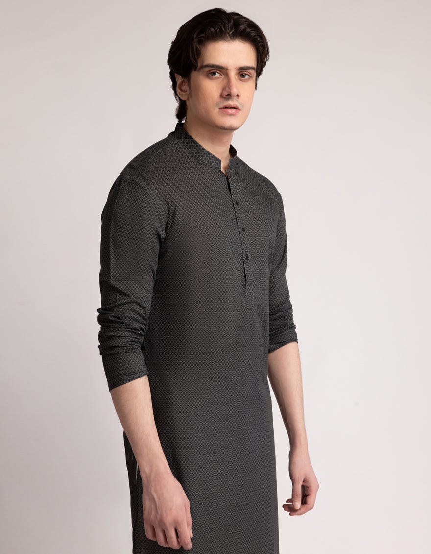 BLACK COTTON KURTA
