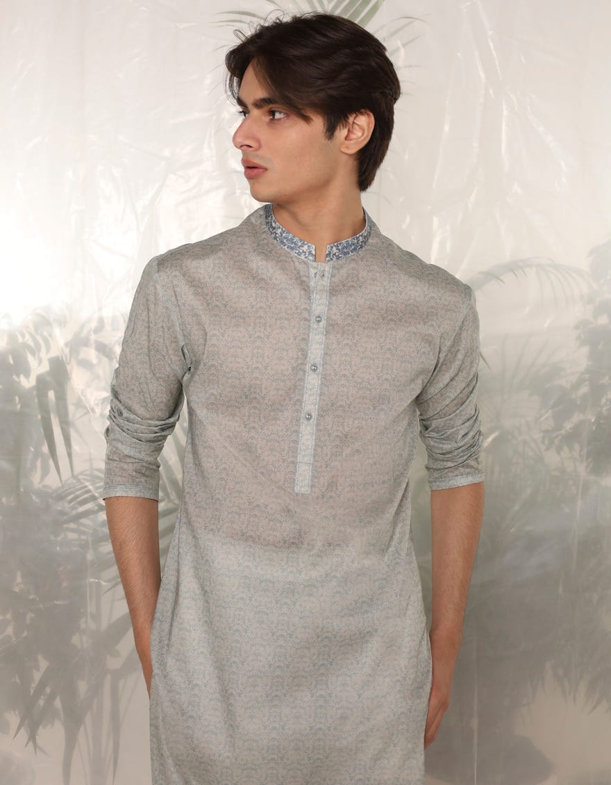 LIGHT GREEN COTTON KURTA | JTK-S-90444