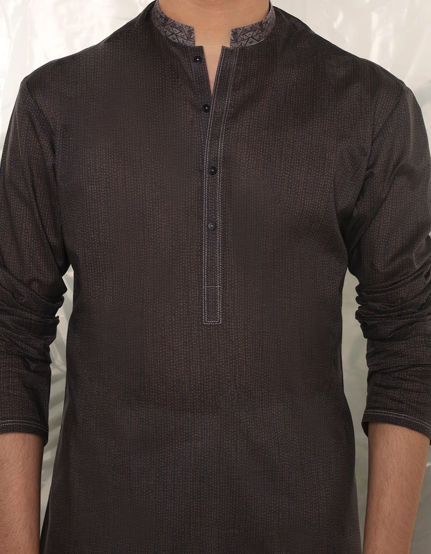 COFFEE BROWN COTTON KURTA | JTK-S-90460