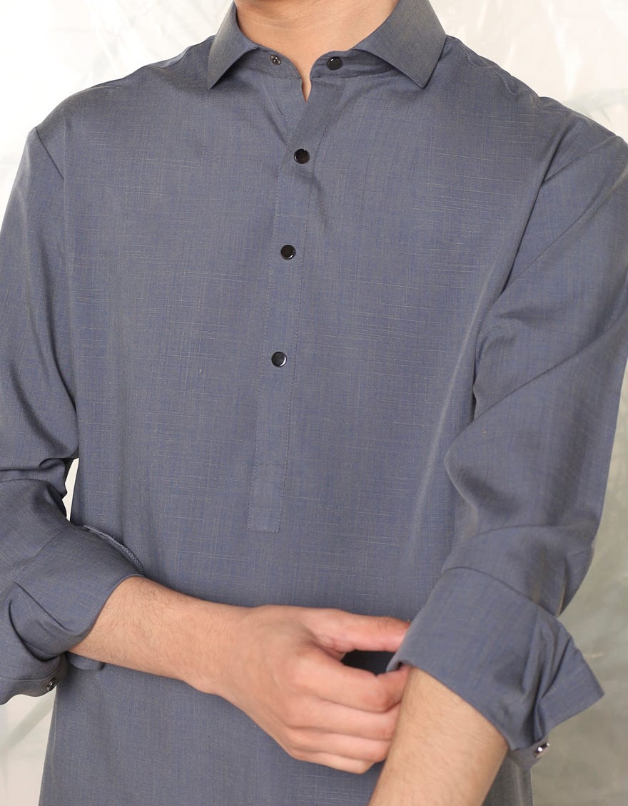 GREY BLENDED KURTA PAJAMA | JTKP-A-46417