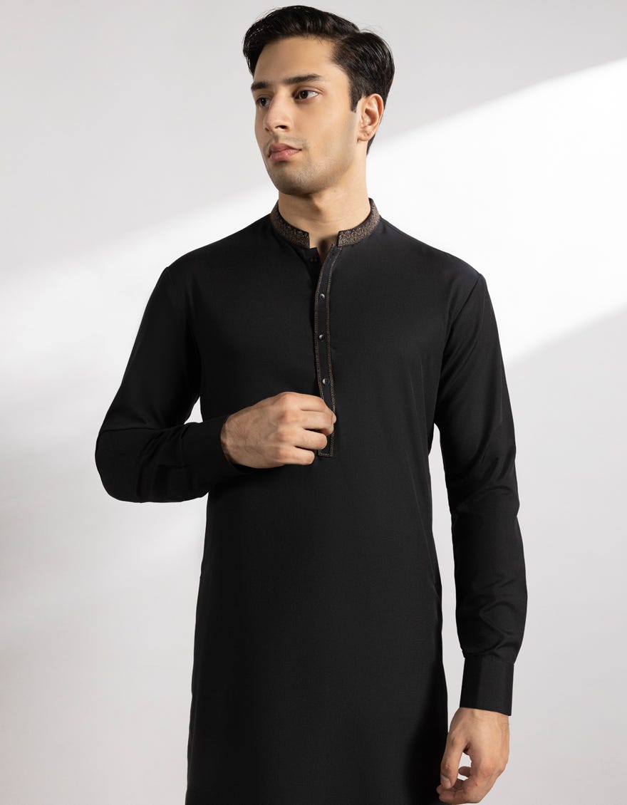 BLACK BLENDED KAMEEZ SHALWAR