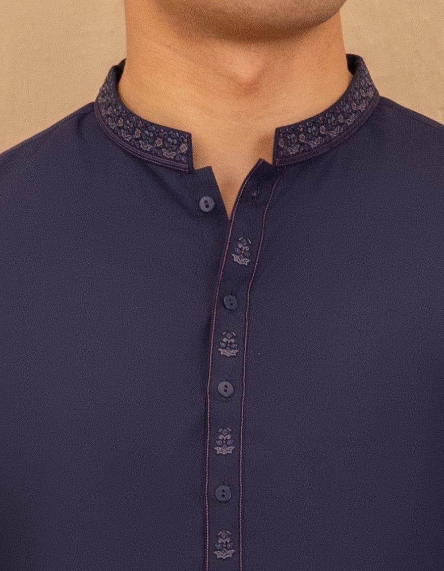 BLUE BLENDED FORMAL KAMEEZ SHALWAR