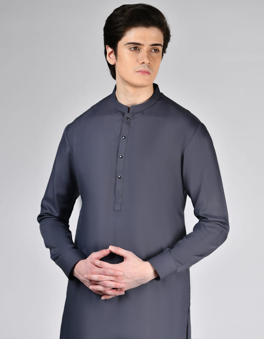GREY BLENDED KAMEEZ SHALWAR | JTKS-A-46509