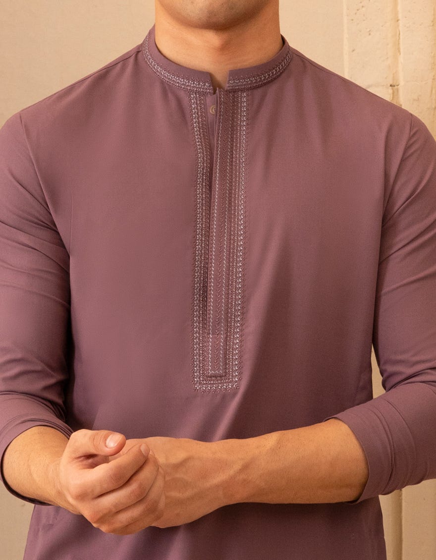 PURPLE BLENDED SEMI-FORMAL KAMEEZ SHALWAR|JTKSA46685