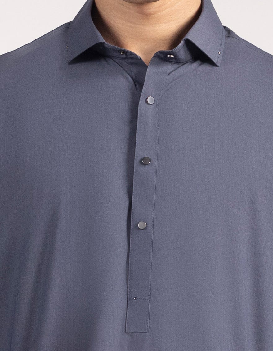 PIGEON BLUE BLENDED KAMEEZ SHALWAR