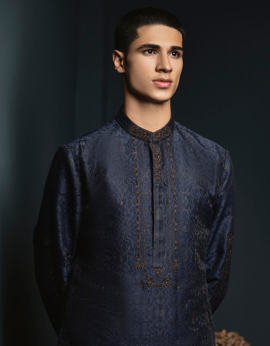BLUE FORMAL KURTA | JTK-SP-48039