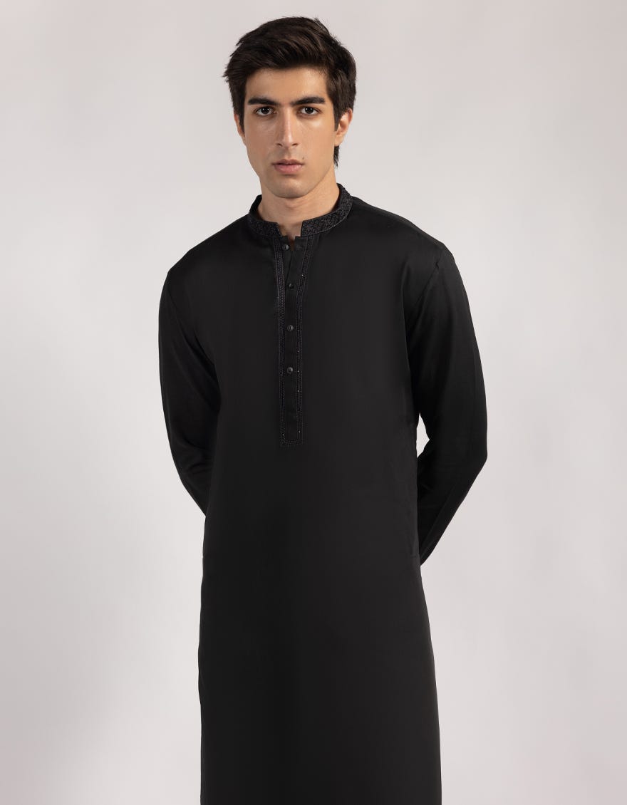 BLACK BLENDED KAMEEZ SHALWAR