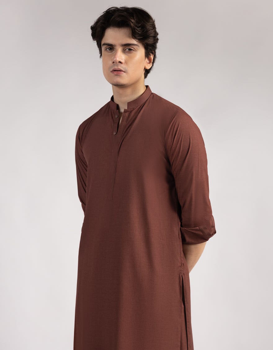 RUST BLENDED KURTA TROUSERS