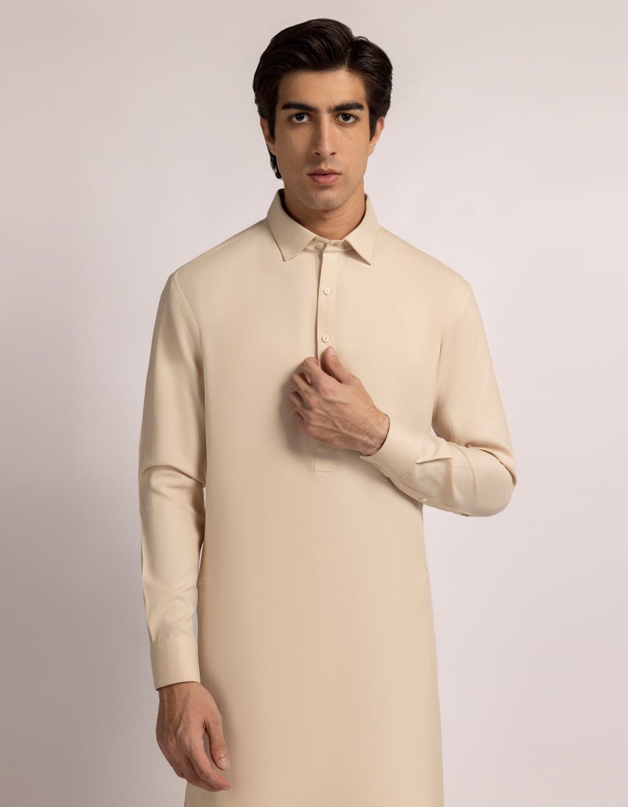 LIGHT BEIGE CASUAL KAMEEZ SHALWAR