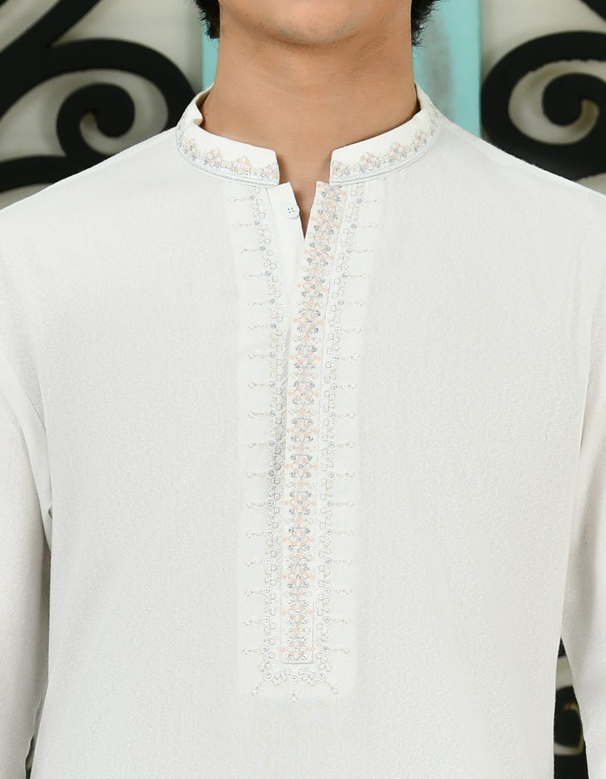 OFF WHITE BLENDED KAMEEZ SHALWAR | JTKS-A-46345