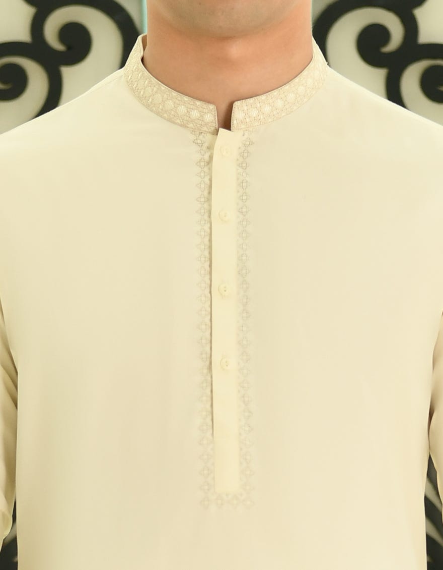 CREAM BLENDED KAMEEZ SHALWAR | JTKS-S-46347