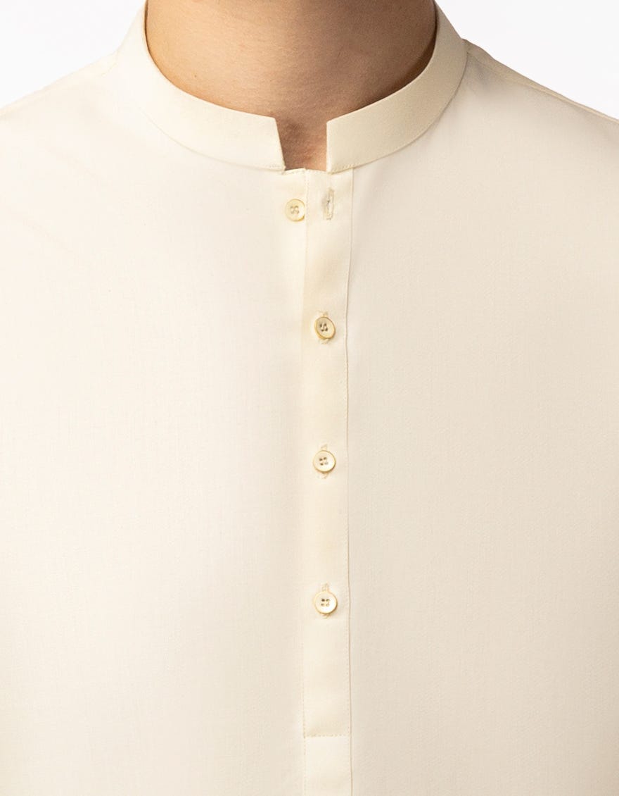 CREAM CASUAL KAMEEZ SHALWAR