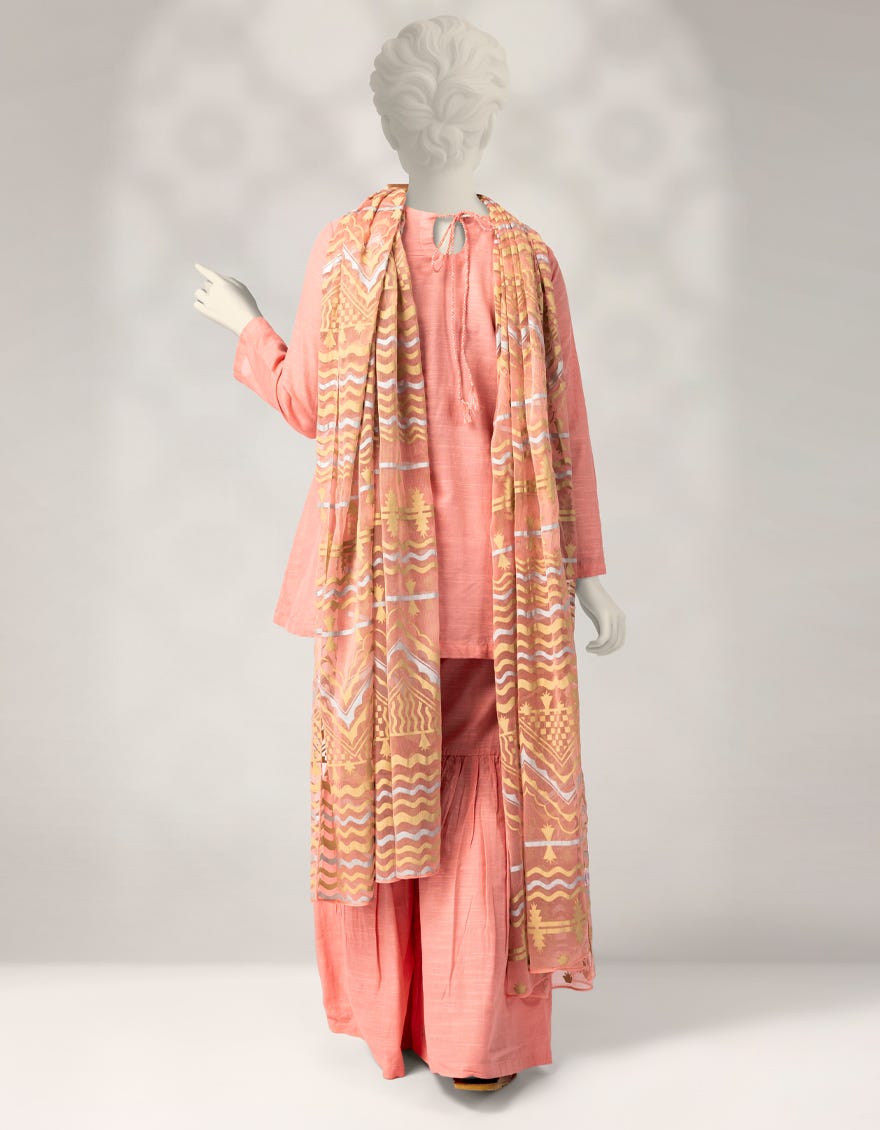 PINK KHADDAR EMBROIDERED 3PC STITCHED