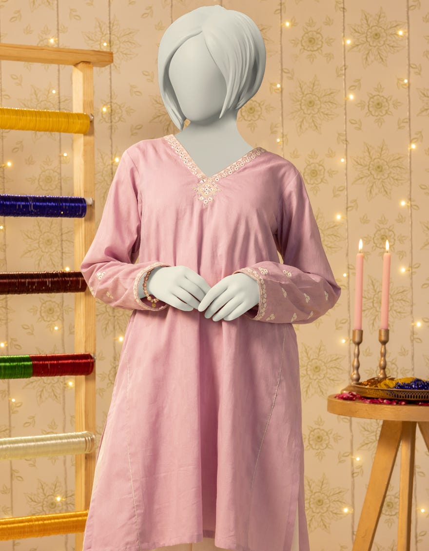 LILAC DOBBY EMBROIDERED KURTA