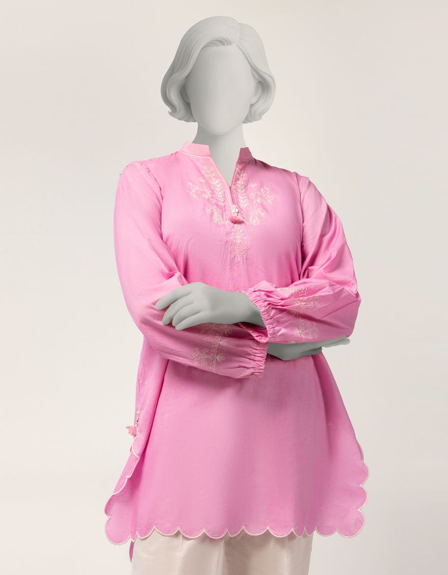 PINK LAWN EMBROIDERED KURTA