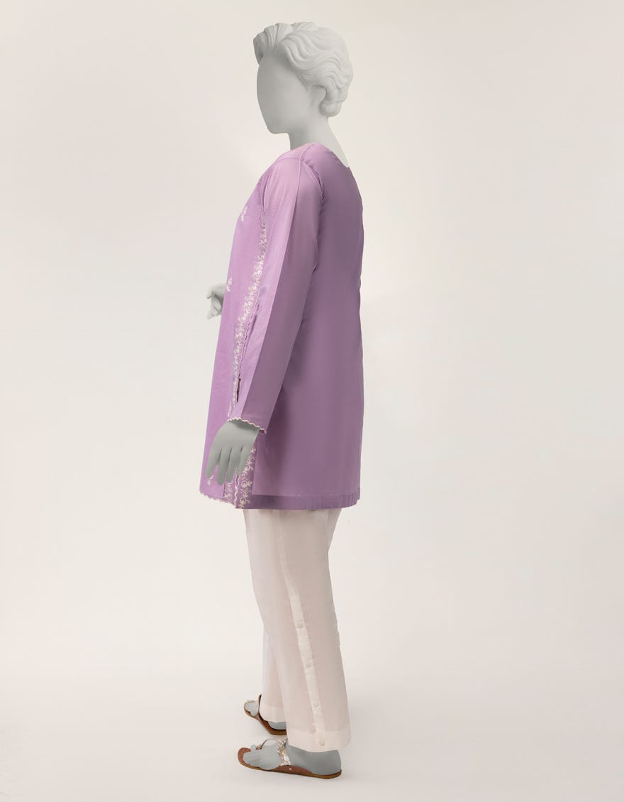 PURPLE LAWN EMBROIDERED KURTA