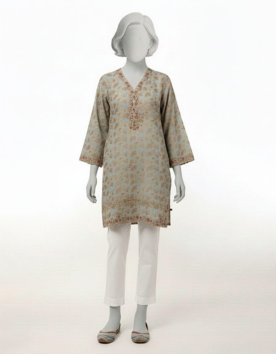 MULTICOLOR LAWN EMBROIDERED KURTA
